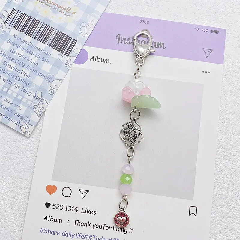 porte-clés breloque mignon et simple en forme d'étoile, cœur ou nœud papillon, pendentif kawaii pour femme, décoration exquise pour sac à dos, cadeau