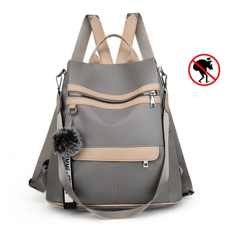 sac à dos antivol 3 en 1 de haute qualité pour femmes, sacs à bandoulière oxford imperméables, sacs d'école pour adolescentes, sac de voyage