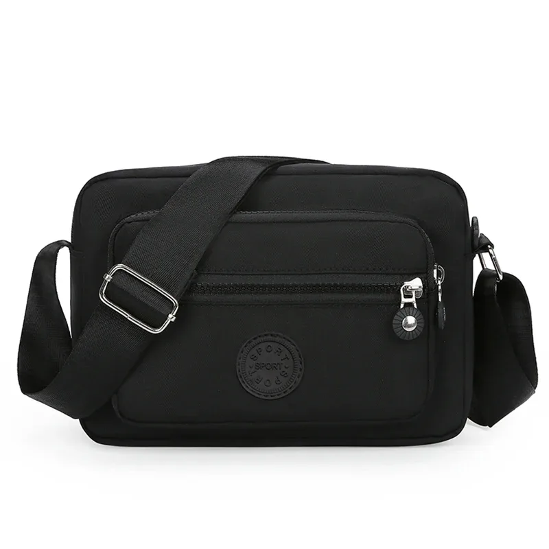 sac bandoulière multi-poches de couleur unie pour femme, sac à épaule multifonctionnel, sac d'affaires tendance de la même couleur