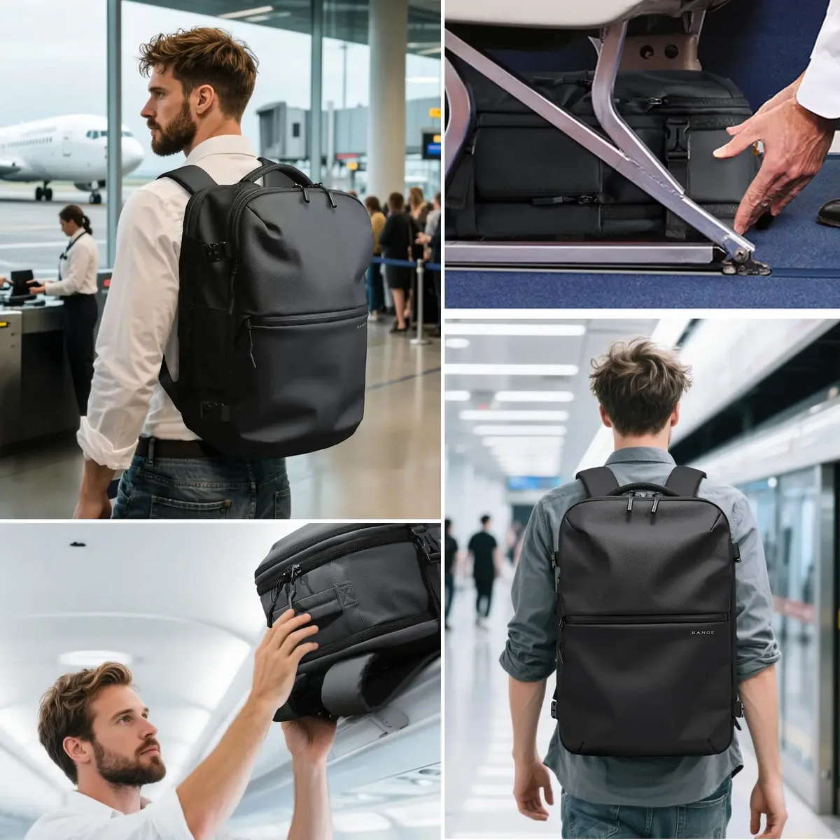 bange anti-vol hommes voyage sac à dos compression sous vide 15.6 pouces sac à dos pour ordinateur portable pour affaires sac d'école pack randonnée sacs à dos