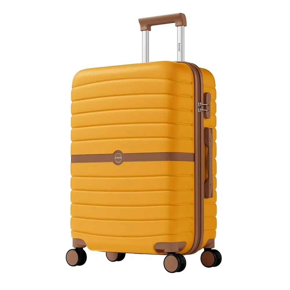 bagages rigides kono, disponibles en 20/24/28 pouces, valise légère en abs avec serrure à combinaison à 3 chiffres, silencieuse 360 ° valise de voyage à roulettes pivotantes, poignée télescopique, bagage à main