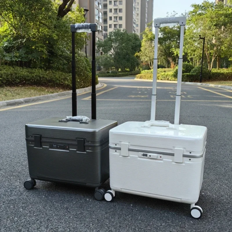valise de voyage à ouverture supérieure 18/20 pouces, boîtier de chariot d'embarquement avec cadre en alliage d'aluminium, bagages roulants pc + matériau abs