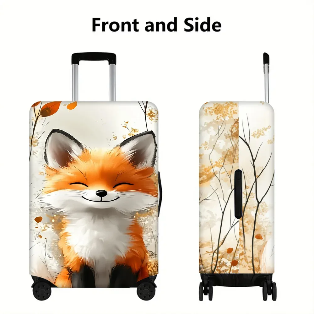 housse valise polyester renard souriant orange blanc motifs floral protection voyage grande capacité transport