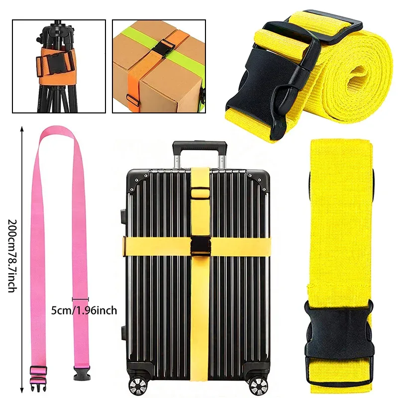 nouveau sangles de bagage droites pour valise, ceinture de bagage avec boucle de déverrouillage réglable, accessoire de voyage facilement identifiable