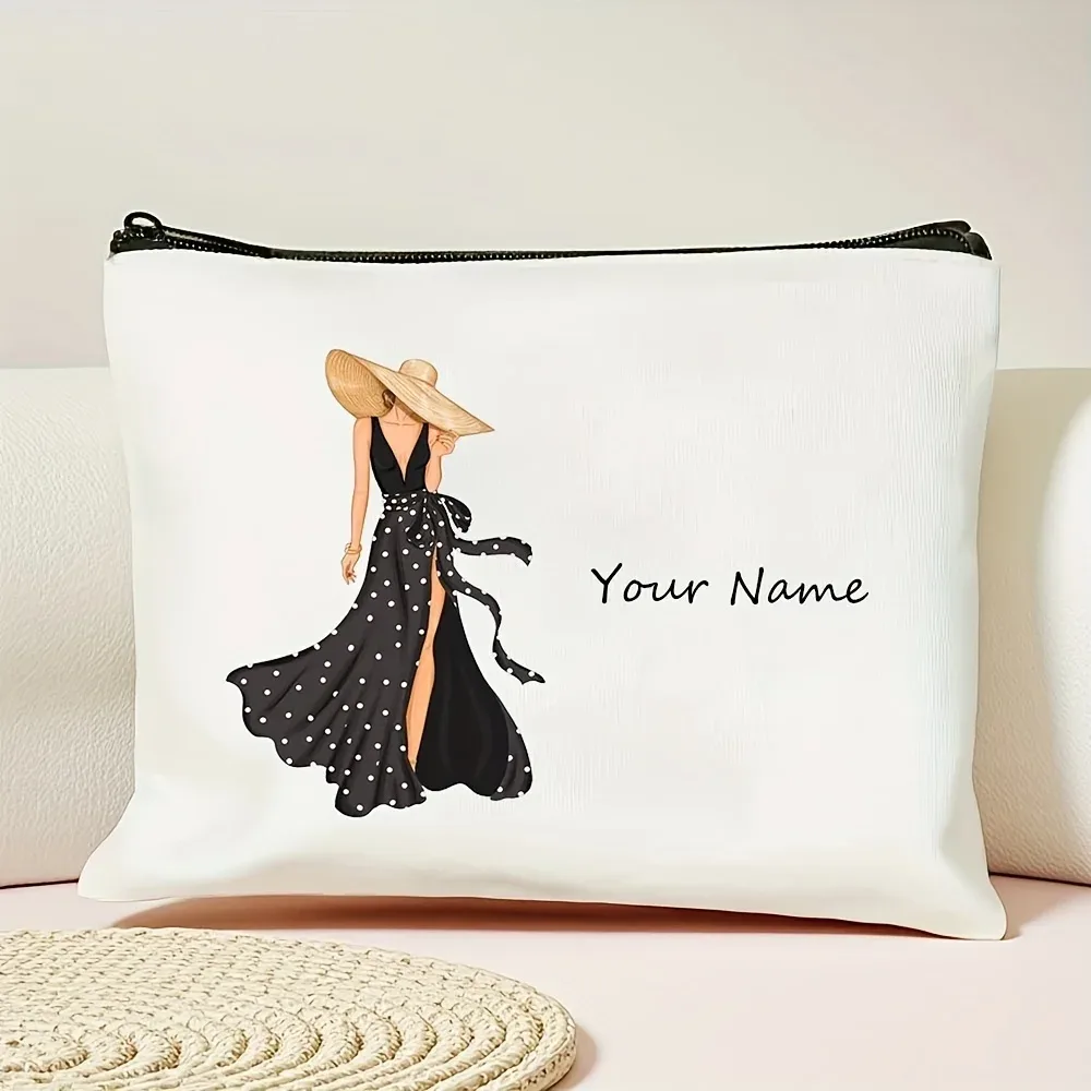 pochette cosmétique personnalisée avec nom, sac de voyage grande capacité, cadeau idéal pour la fête des mères et la remise des diplômes