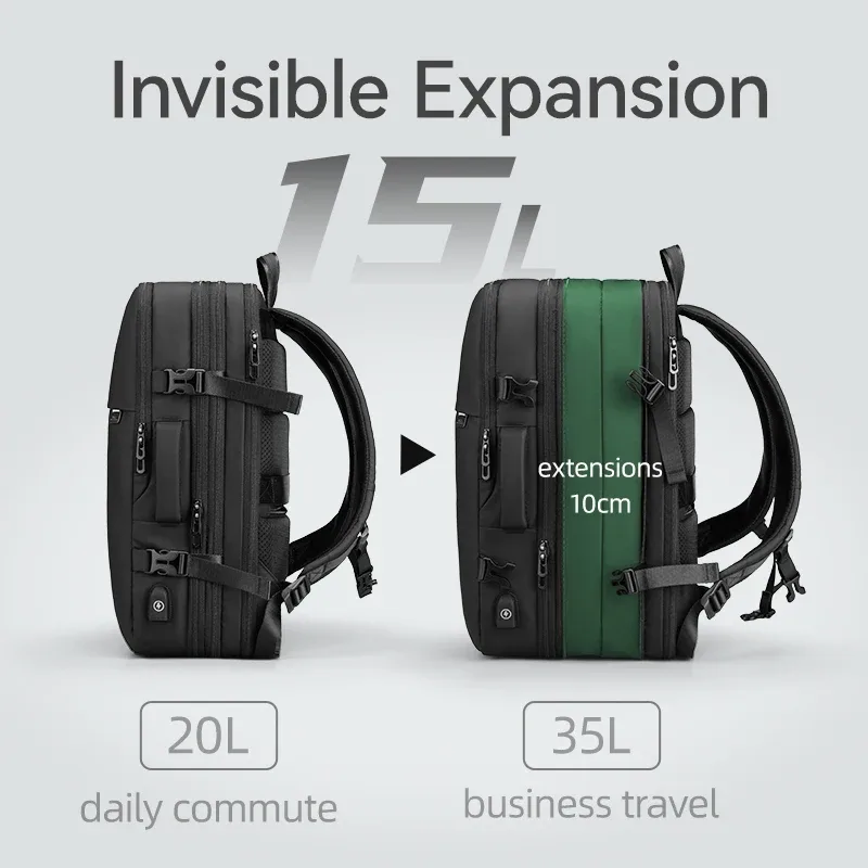 sac à dos de voyage d'affaires mark ryden, sac à dos pour ordinateur portable imperméable avec compression automatique par aspiration, sac de rangement