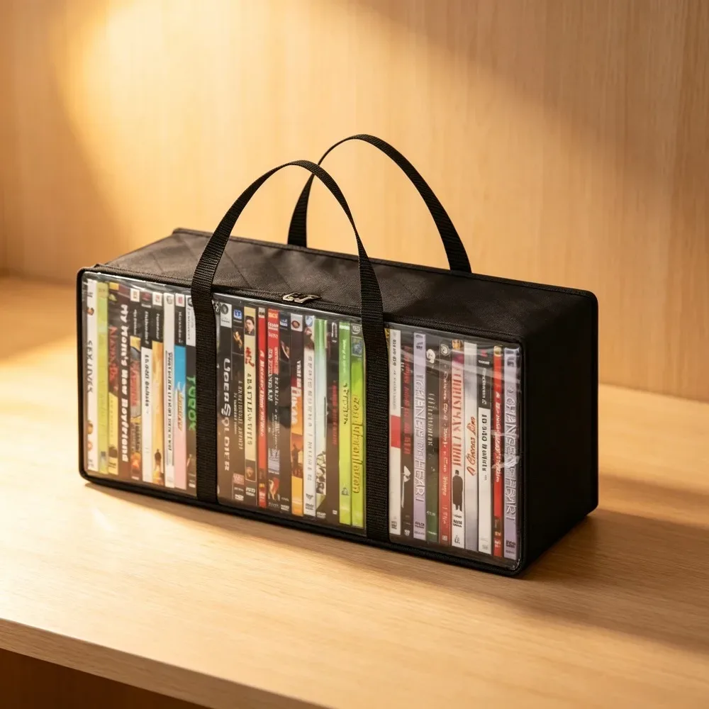 sac de rangement multifonctionnel en pvc, grande capacité, anti-poussière, anti-humidité, organisateur portable pour cd, livres, chapeaux, vêtements, rangement de voyage