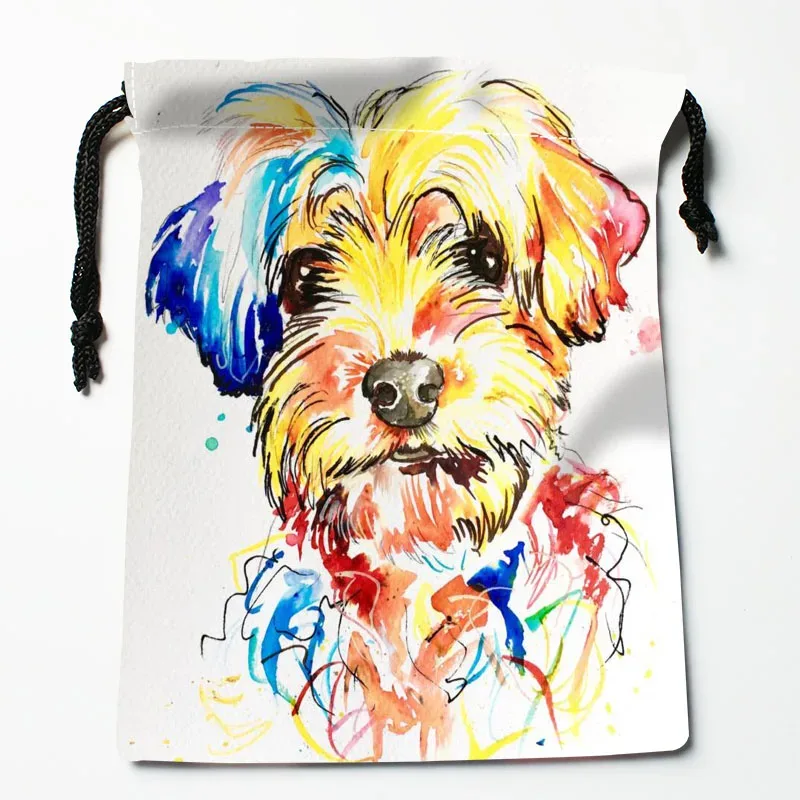 sac à cordon personnalisé pour peinture de chien shih tzu, 18x22cm, petit sac de voyage en tissu pour femmes, pochette cadeau de noël