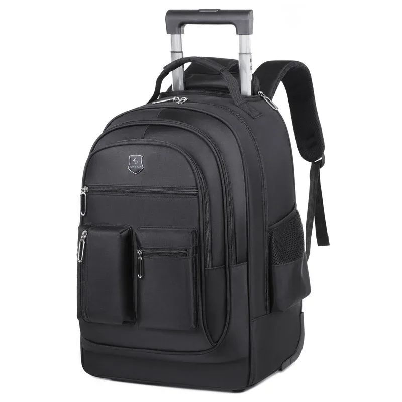 sac à dos de voyage de grande capacité avec roulettes pour hommes, nervures cachées, bagage à main étanche, sac de voyage de week-end, voyage d'affaires, le plus récent