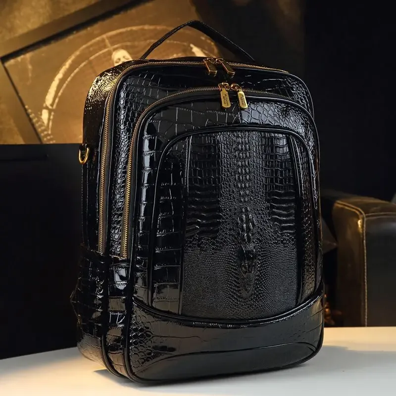 marque de luxe brillant crocodile sacs à dos hommes et femmes sacs à dos nouvelle mode grande capacité voyage sacs à dos