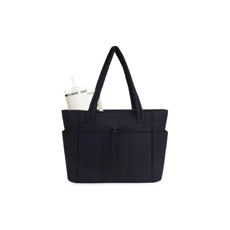 sac fourre-tout léger et portable pour femmes, sac de voyage matelassé, sac à bandoulière décontracté en noir et kaki, petits sacs fourre-tout pour femmes