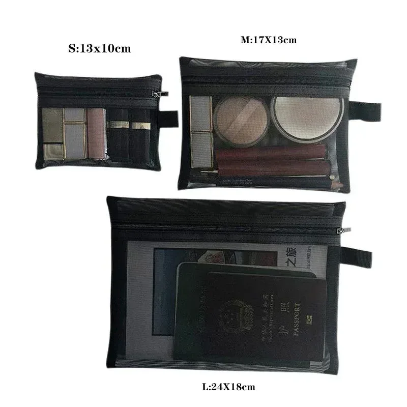 kit d'organisateur de maquillage translucide pour femmes, 1 pièce, sacs de toilette de lavage de voyage en forme de cœur, petite pochette cosmétique transparente