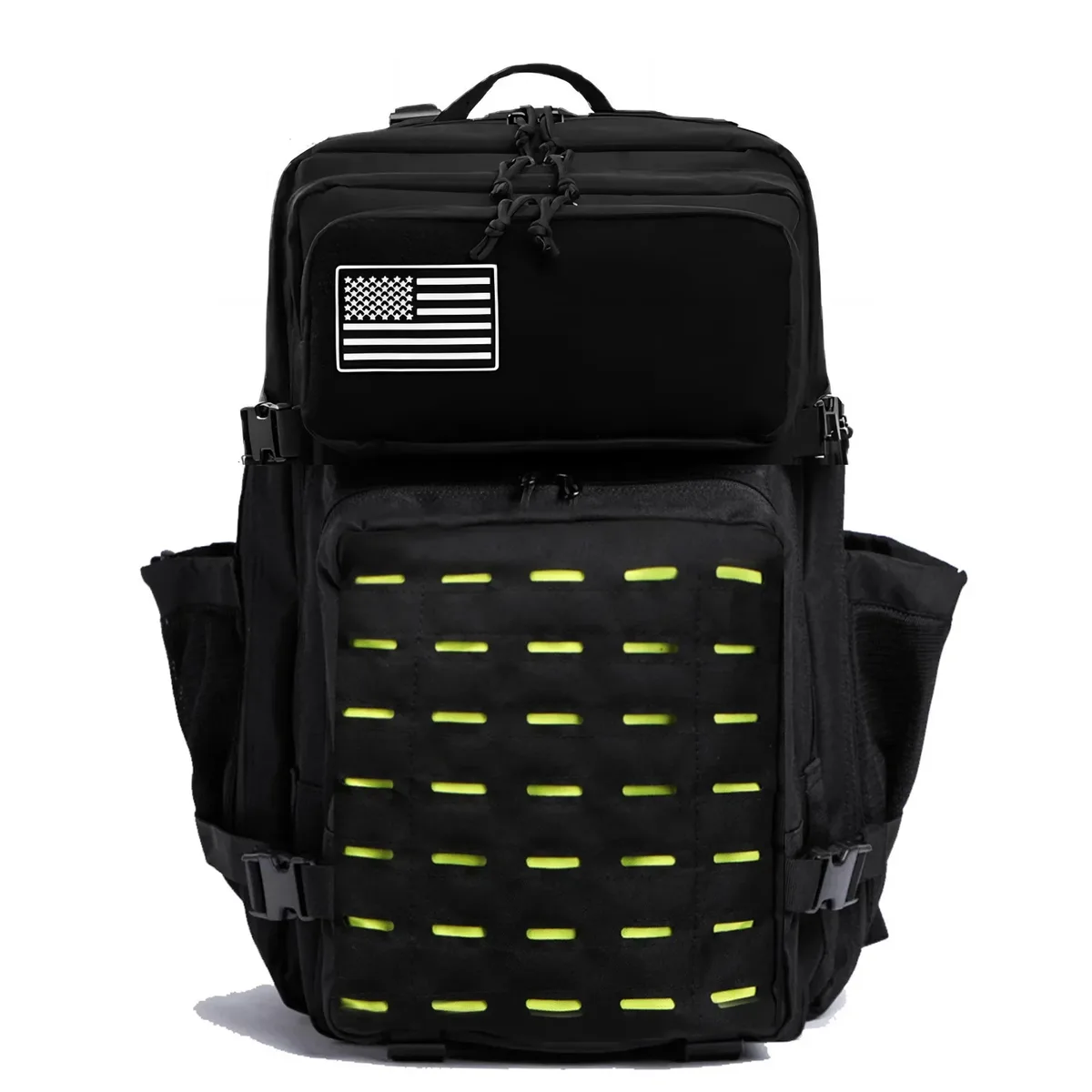 sac dos oxford université noir camouflage bandes latérales poches fermeture éclair usage voyage extérieur chasse randonnée camping salle sport