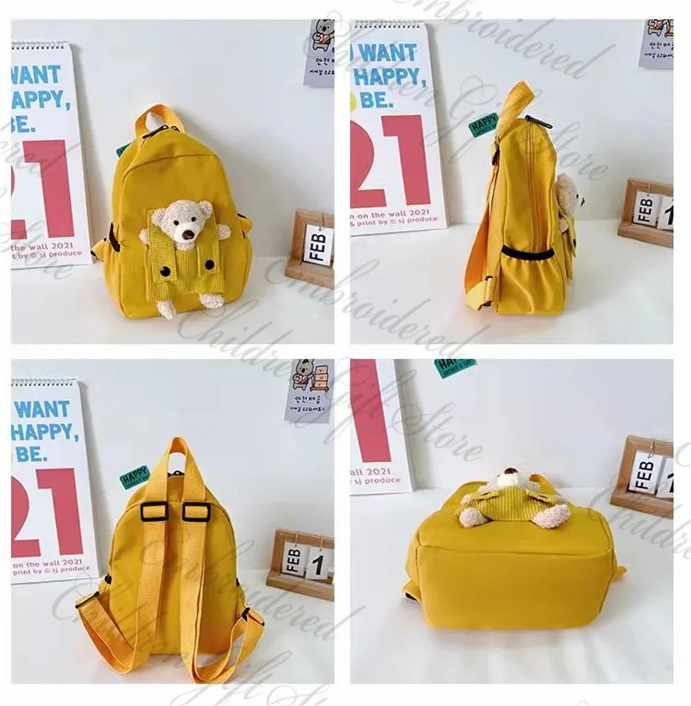 sac à dos de dessin animé personnalisé pour enfants, sac de livre de maternelle, sacs de collation sortants, sac à dos mignon pour bébé, nom brodé personnalisé, nouveau
