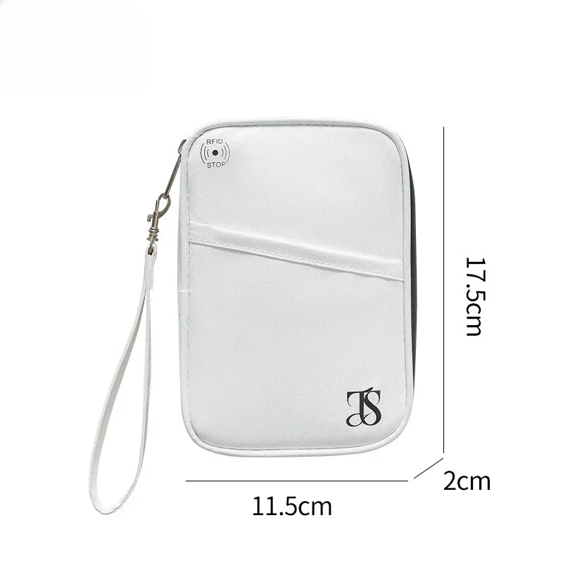 organisateur de documents de voyage avec blocage rfid, organiseur de documents multi-emplacements avec fermeture éclair, étui pour cartes de crédit en cuir pu pour hommes et femmes