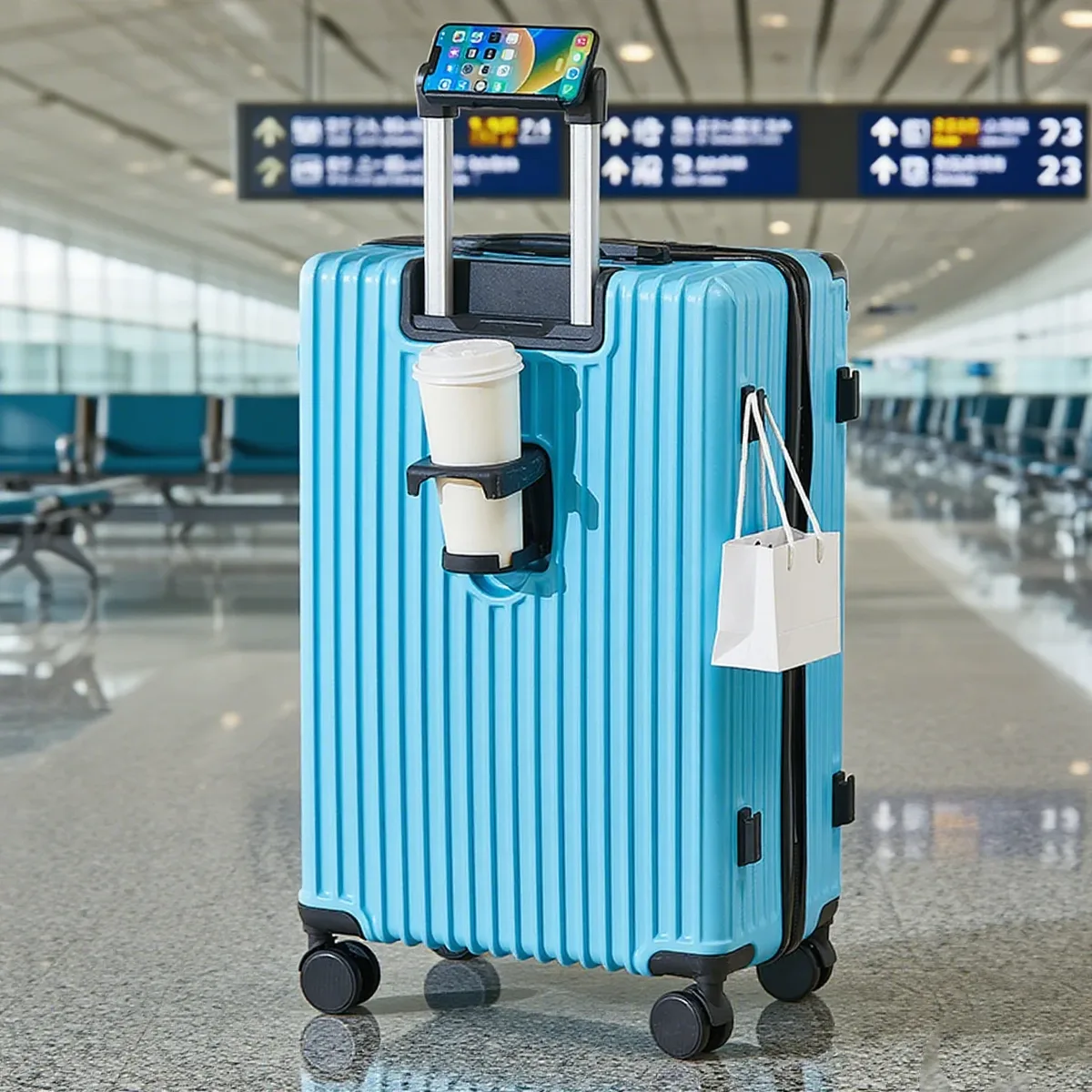 valise abs ligne dorée motif brillant bleu noir beige marron roulette toupie voyage grande capacité