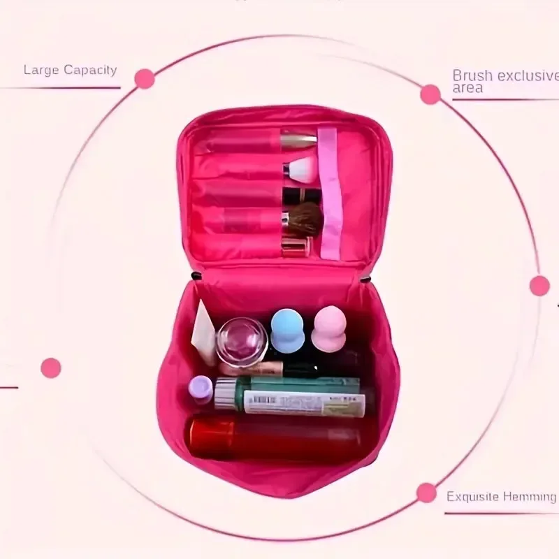 sac de maquillage pour femmes, sac de rangement de cosmétiques de grande capacité, sac de toilette pliable, sac de toilette de voyage, sac à cosmétiques portable