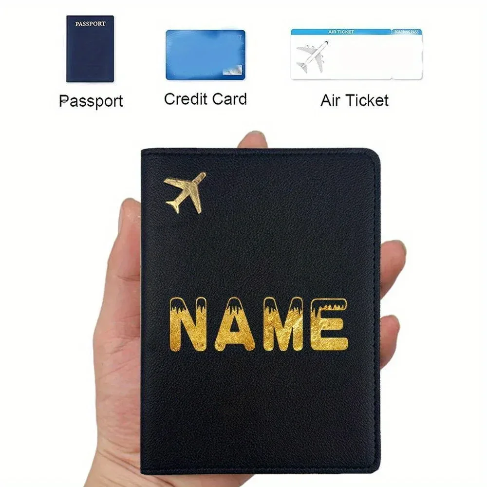 étui de passeport personnalisé avec nom, protège-passeport en pu, étui imperméable pour cartes bancaires, organiseur de cartes