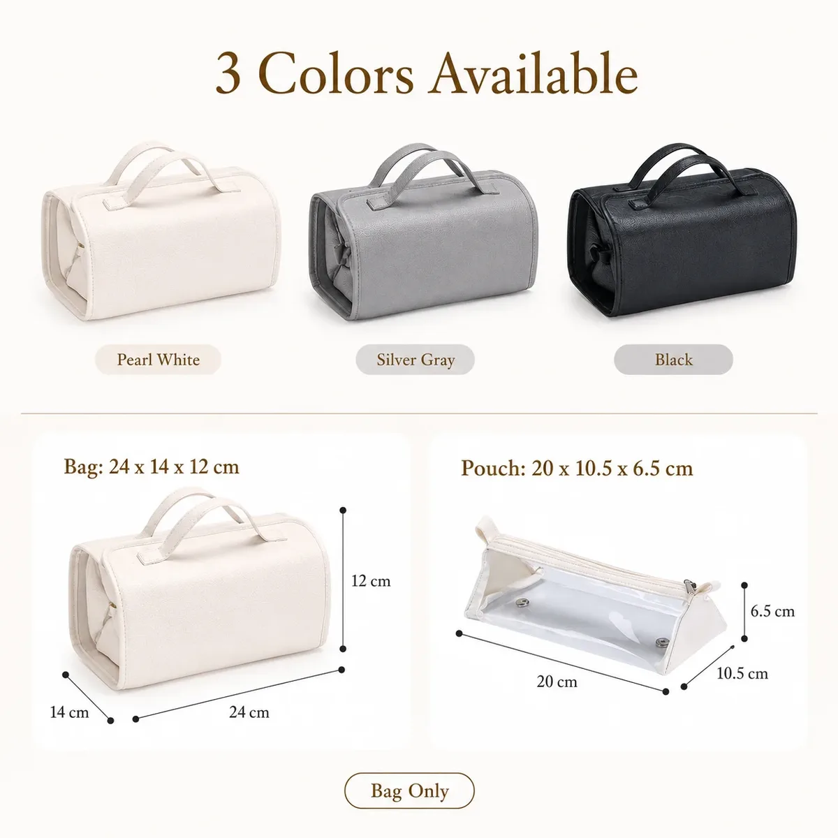 trousse de maquillage de voyage pour femmes en déplacement professionnel, 4 pochettes transparentes détachables, organiseur de cosmétiques et de toilette pliable à suspendre