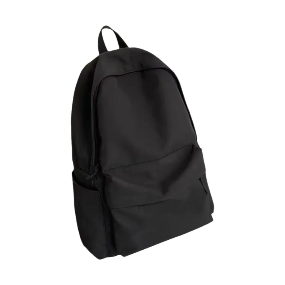 sac à dos d'étudiant de grande capacité, en nylon, couleur unie, sac d'école, bretelles réglables, sac de voyage décontracté, activités de plein air