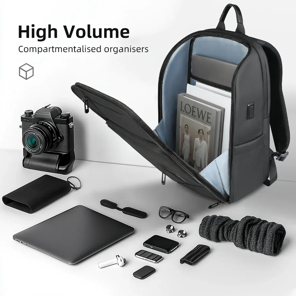 sac à dos d'affaires heroic knight pour ordinateur portable de 15,6 pouces, grand sac à dos de voyage étanche pour homme, sac à dos minimaliste pour les trajets au bureau, mochila avec usb