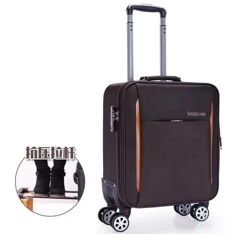 16 18 pouces oxford tissu bagages petite valise légère mot de passe embarquement valise de voyage roue universelle mini boîte en cuir, maleta viaje cabina