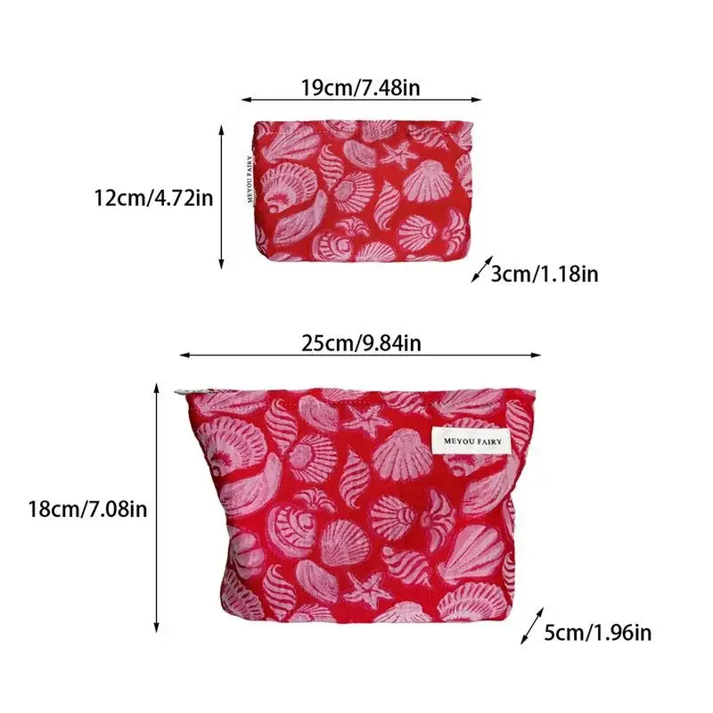 trousse de maquillage de haute qualité, imprimée coquillages, sac cosmétique multifonctionnel, organisateur de rangement portable pour les voyages des femmes
