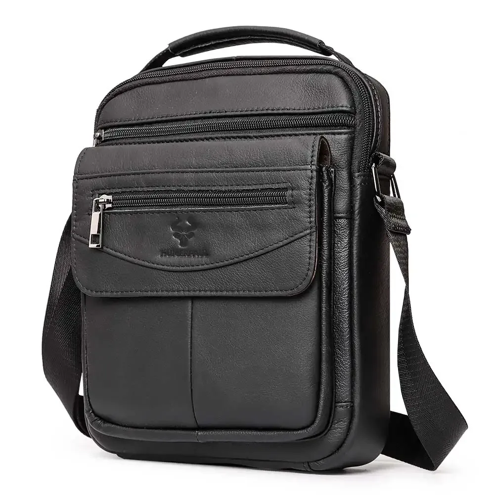 humerpaul – petit sac messager en cuir véritable pour hommes, sac à bandoulière de capacité, sac à main d'affaires pour le travail