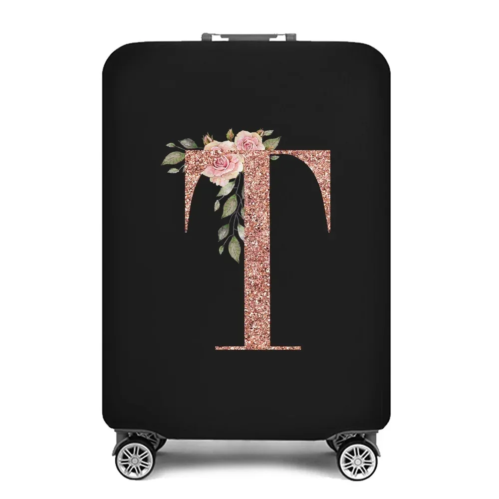 juste de protection élastique pour bagages, optique portable, housse anti-poussière simple, protection anti-rayures, impression or rose, accessoires de voyage