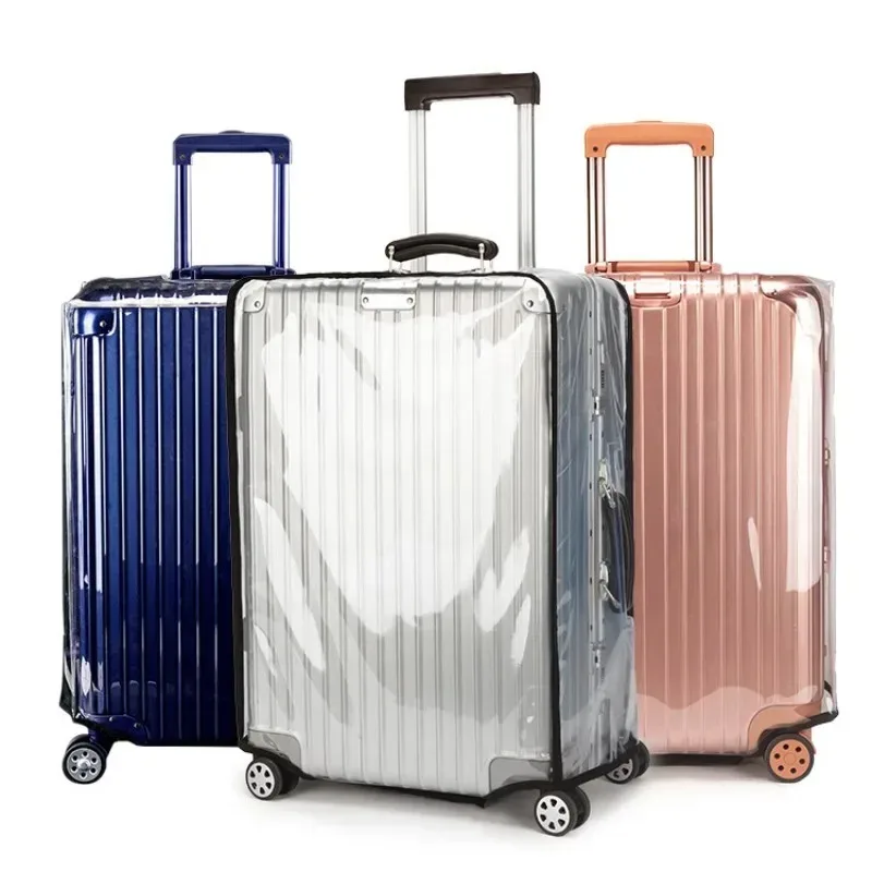 boîtier de chariot en pvc résistant à l'usure, housse de protection transparente et étanche en cuir anti-poussière pour valises, housses universelles pour bagages