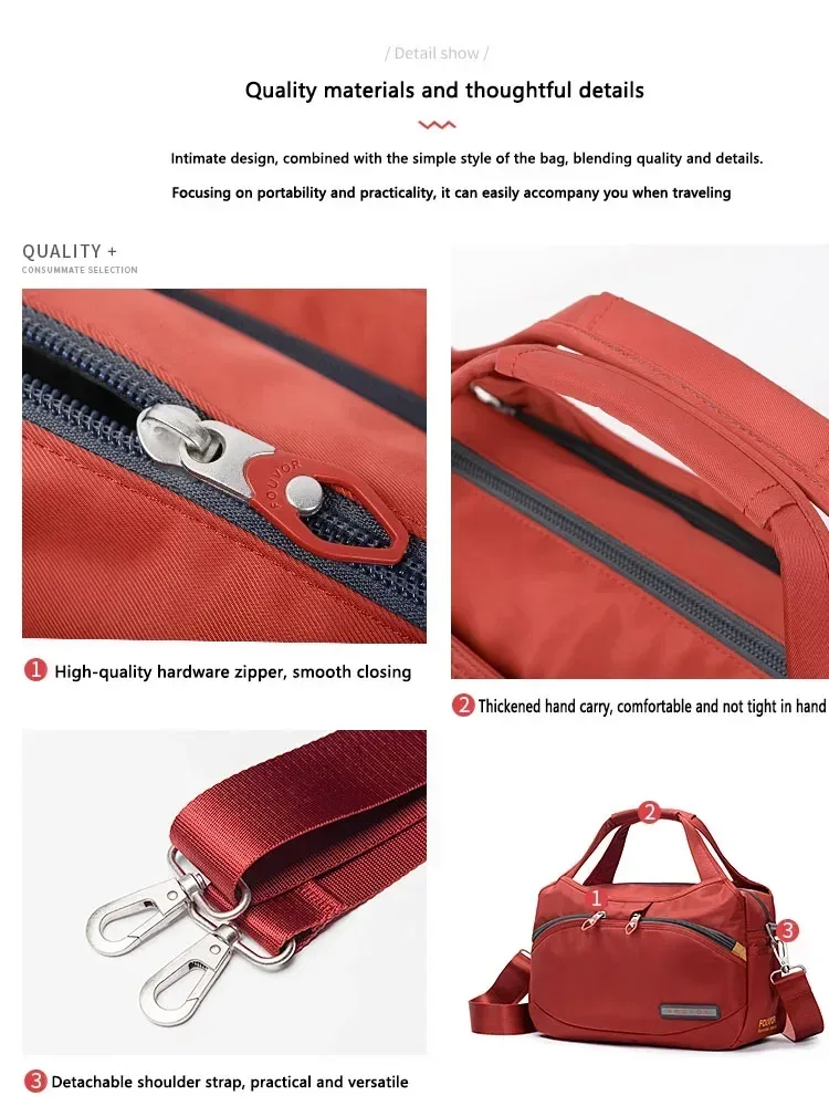 fouvor femmes sac en nylon 2025 nouvelle mode grande capacité sacs à bandoulière oxford sac à main dames décontracté voyage toile fourre-tout 2587-10