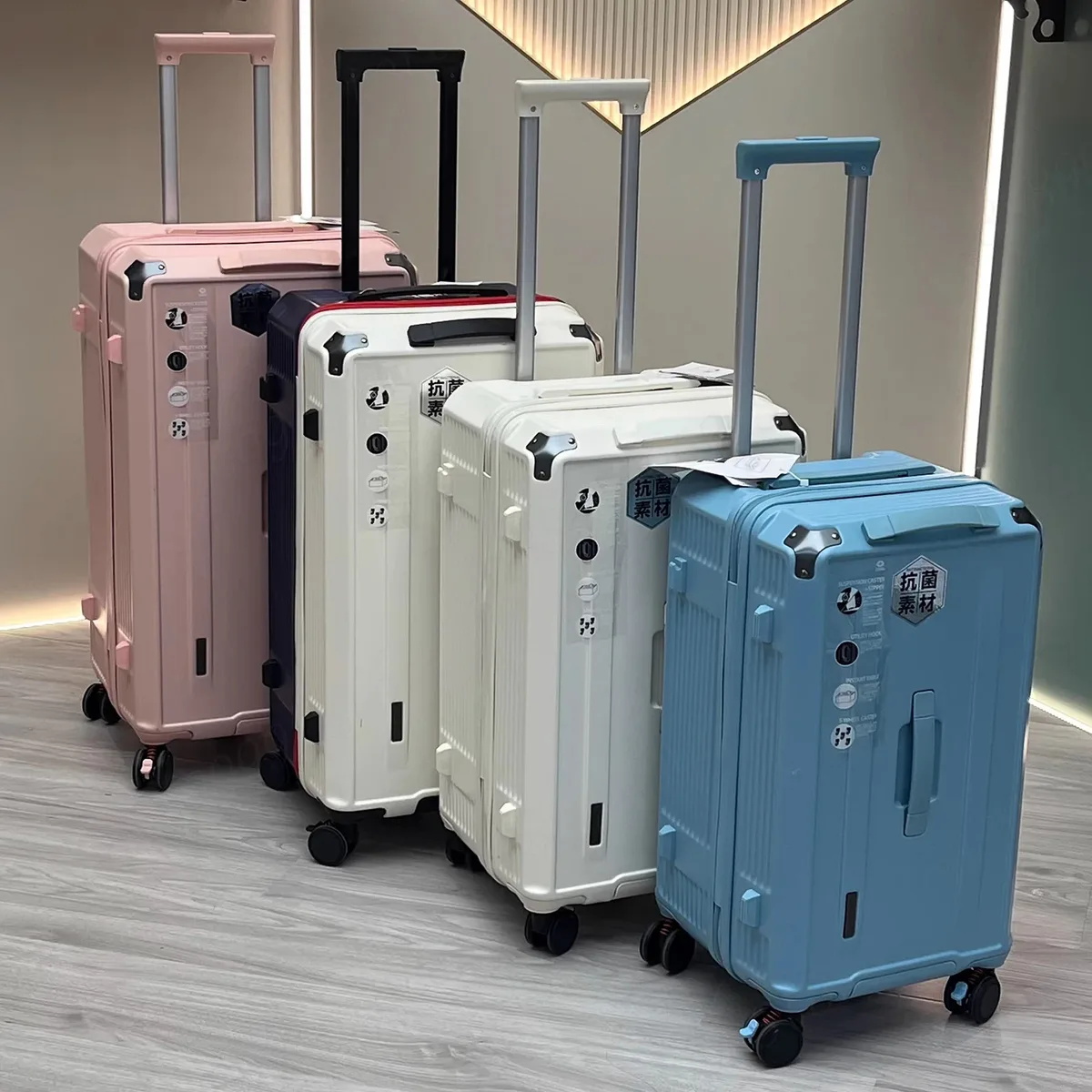 valise de grande taille avec cinq roues et frein, bagage cabine en pc de 30 pouces, valise de voyage avec serrure tsa, 22/26/34 pouces