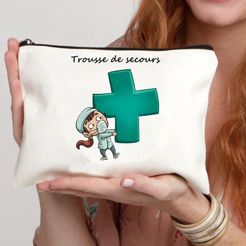 trousse de maquillage carrée exclusive pour infirmière, organisateur de maquillage, trousse de toilette de voyage, trousse de toilette, organisateur de cosmétiques pour femmes, 2025