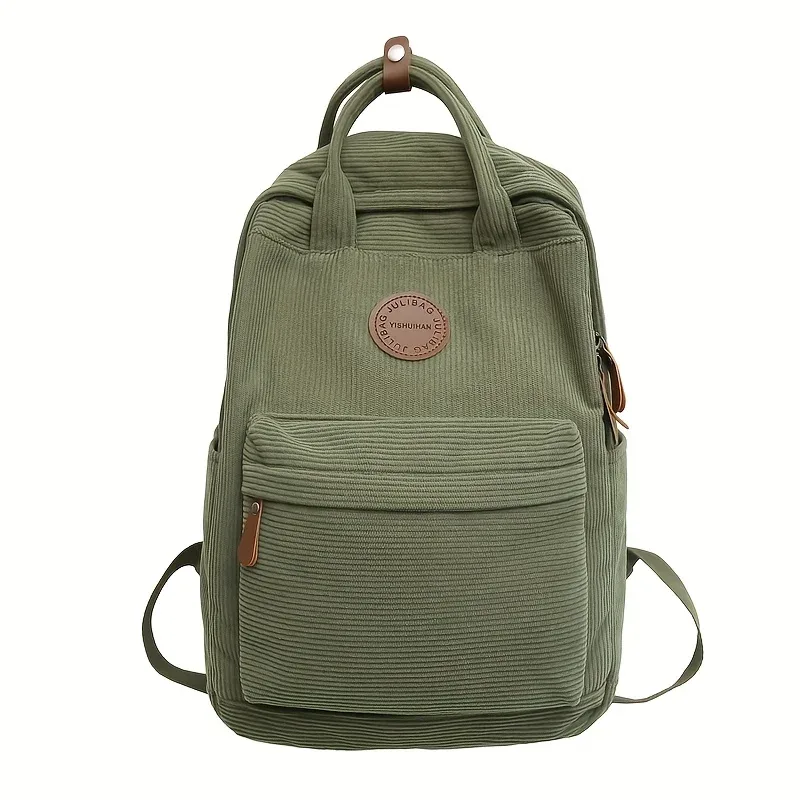 sac à dos décontracté en velours côtelé pour adolescents, 14 compartiments pour ordinateur portable, sac pour lycée et collège avec poche zippée, sacs à dos pour l'école