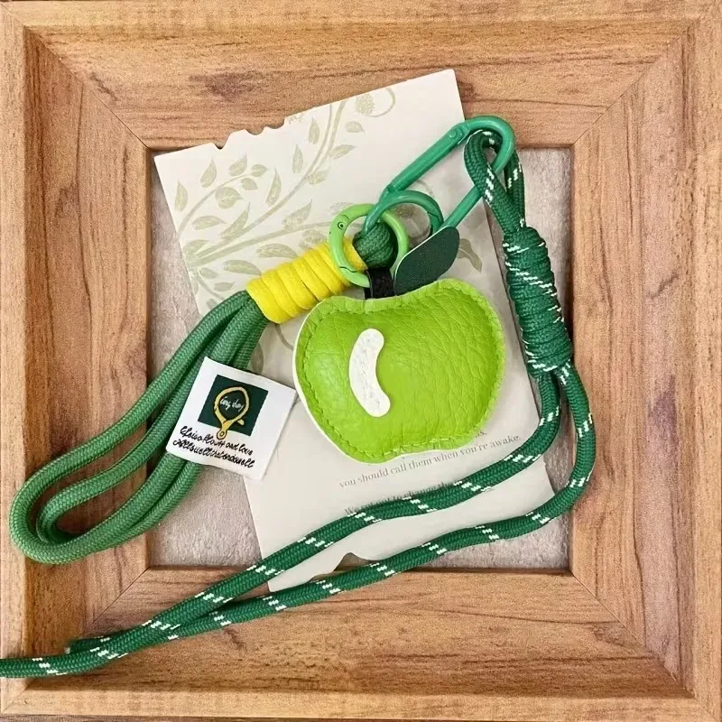 porte-clés pomme en cuir pu, pendentif pour sac à dos, accessoires de mode pour la décoration de sacs