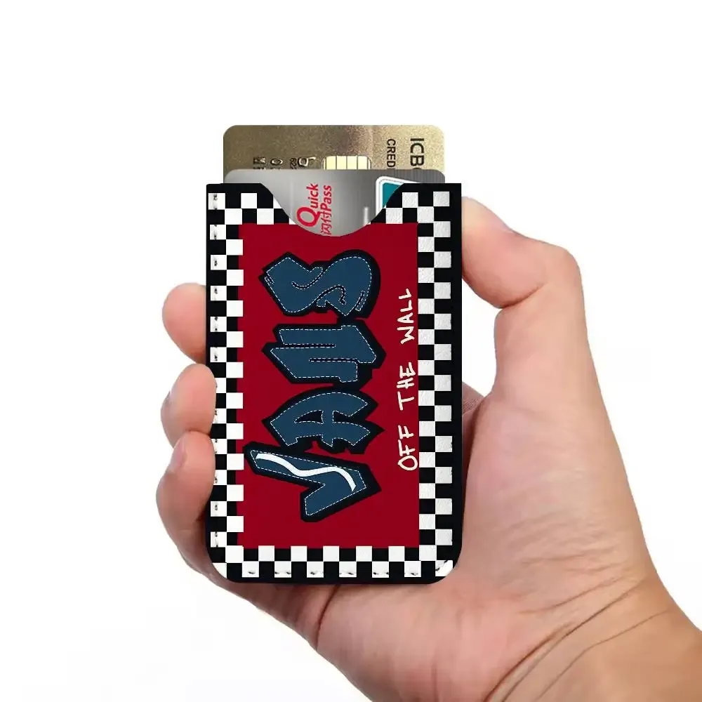porte-cartes en cuir pu v-vans ultra fin, organisateur de cartes de crédit et d'identité, porte-cartes de visite léger