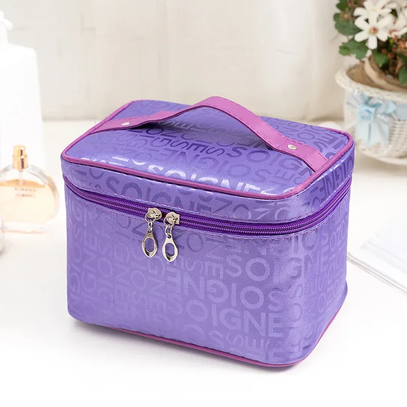 trousse de maquillage pour femmes, sac de rangement de cosmétiques de grande capacité, sac de lavage de toilette pliable, essentiels de voyage, sac à cosmétiques portatif