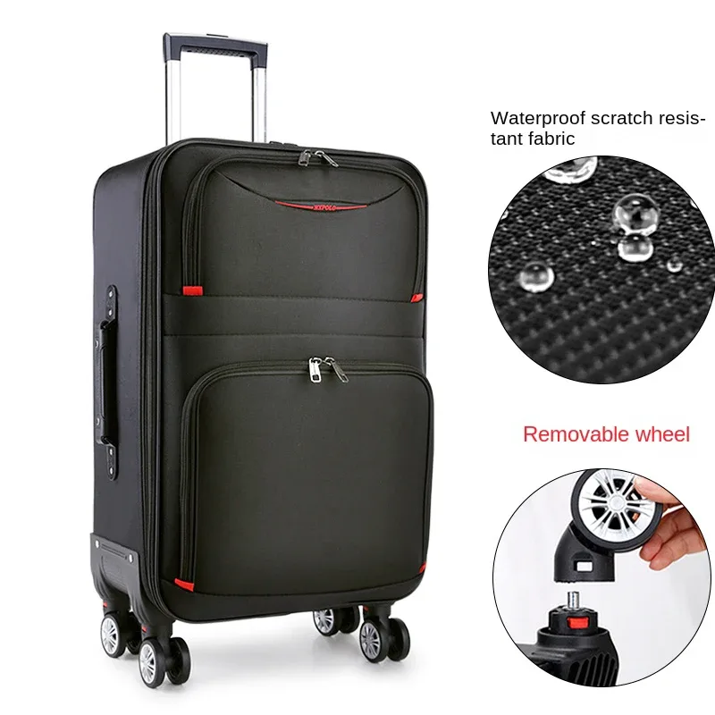 valise pc noir gris rouges roulettes toupie compartiment frontal poignées latérale supérieure grande capacité bagages voyage