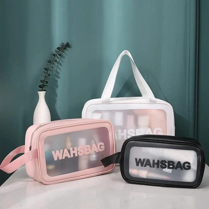 trousse de toilette de voyage portable pour femmes, pochette de rangement de maquillage transparente et étanche, grande capacité, organisateur de cosmétiques, étui de beauté, 1 pièce