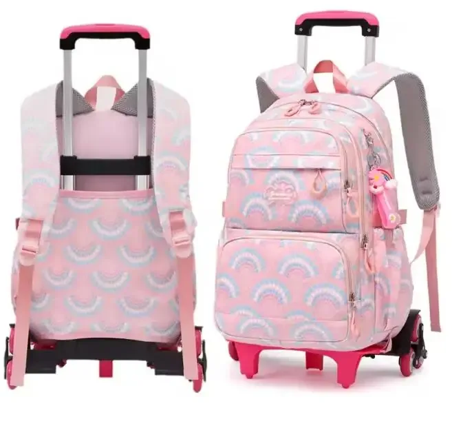 sac à dos à roulettes scolaire 3 pièces sac à déjeuner sac à crayons pour enfants sac à roulettes étanche fille école sac à dos à roulettes ensemble de sacs pour les filles