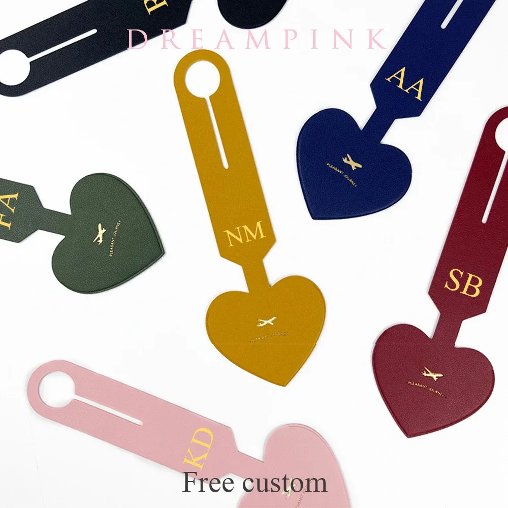 étiquette de bagage en forme de cœur avec lettres personnalisées fantaisie, joli nom personnalisé pour hommes et femmes, logo, cadeau de mariage, accessoires de voyage, diy bricolage