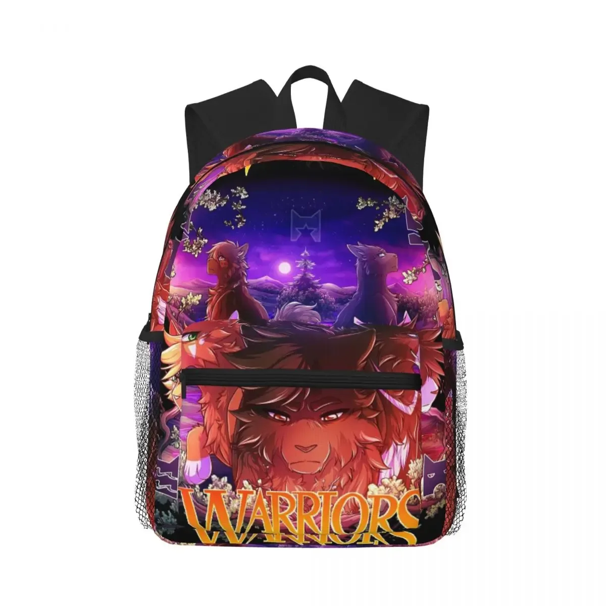 four warriors warrior cats sac à dos pour étudiants, sac d'école, sac à dos de randonnée, sac de voyage pour garçons et filles, sac à bandoulière