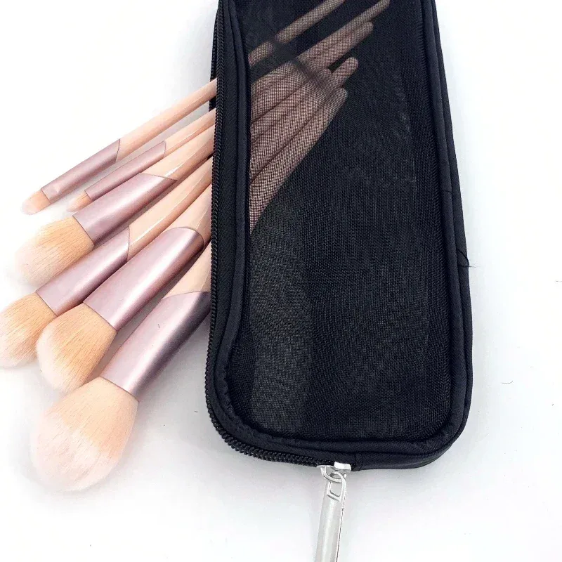 étui de voyage pour pinceaux de maquillage, trousse de toilette cosmétique, organisateur pour hommes et femmes, outils de beauté, kit dopp en maille, pochette, accessoires de rangement de lavage