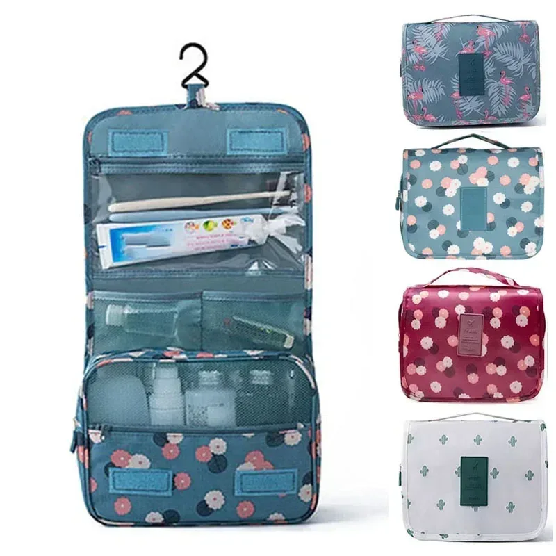 sac de maquillage à crochet de voyage multifonctionnel, sac de rangement de cosmétiques, articles de toilette étanches, organisateur de beauté, sac de rangement de salle de bain pour dames