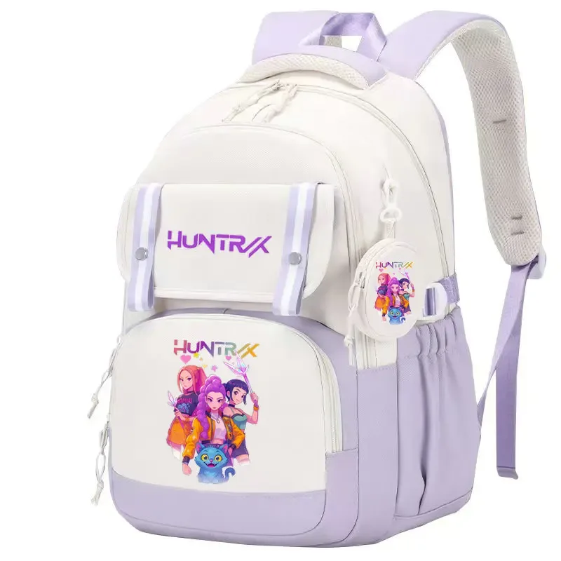 mochila kpop demon hunters – sac à dos imprimé léger, cartable pour fille, sac de voyage décontracté pour les déplacements