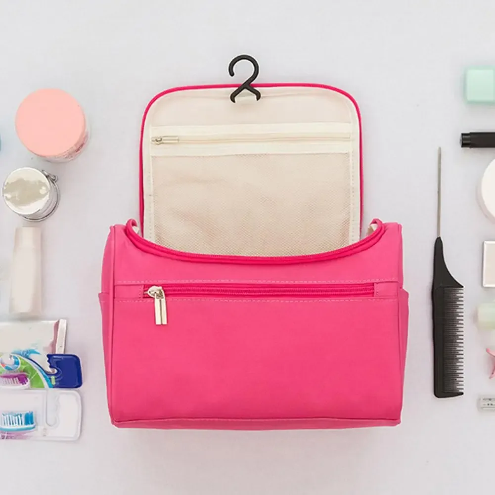 sac de maquillage imperméable avec crochet de suspension et plusieurs poches, sacs cosmétiques pour les essentiels de voyage, trousse de toilette pour femmes et hommes 