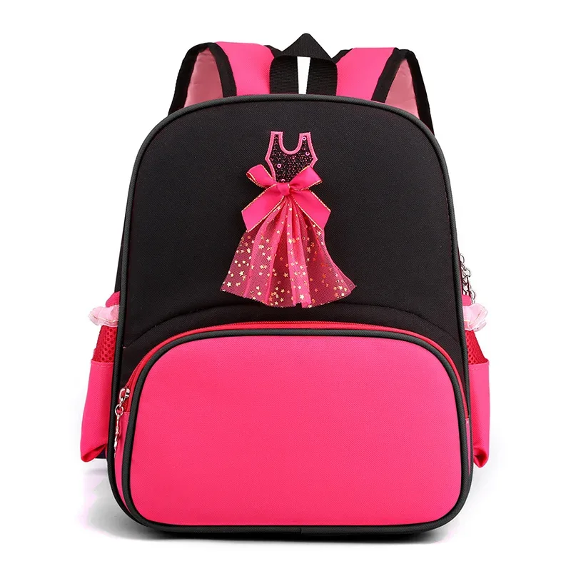 sac à dos de danse personnalisé style robe de princesse, sac à dos léger brodé en dentelle rose, sac de danse pour enfants de maternelle avec nom