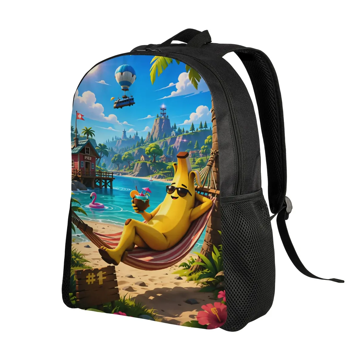 sac à dos peely victory royale banana, sacs à dos kawaii pour garçons et filles, sacs de randonnée souples pour lycée, sac à dos design