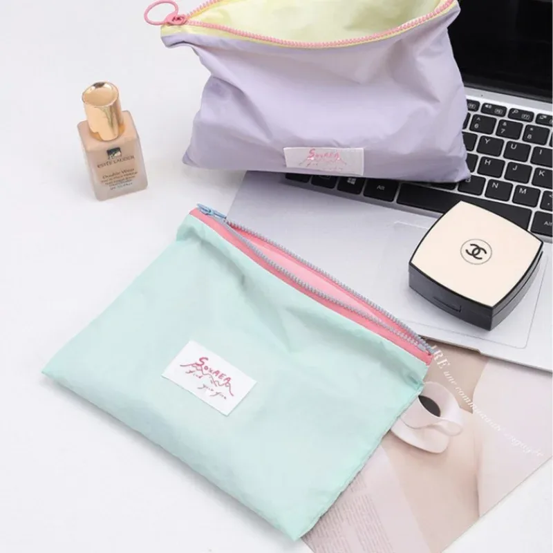 pochette voyage polyester imperméable rose jaune clair violet cosmétiques maquillage câbles documents multifonction sac rangement