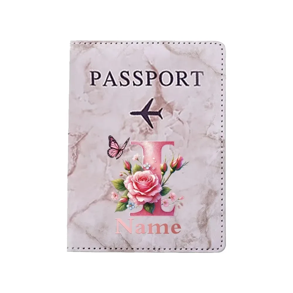 porte-passeport personnalisé avec lettres florales, nom personnalisé, pratique pour les voyages, les affaires, les mariages, cadeau
